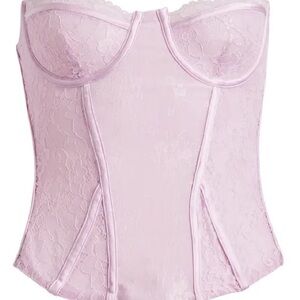 Mistress Rocks Lace Bustier Corset Top Lavender Pink